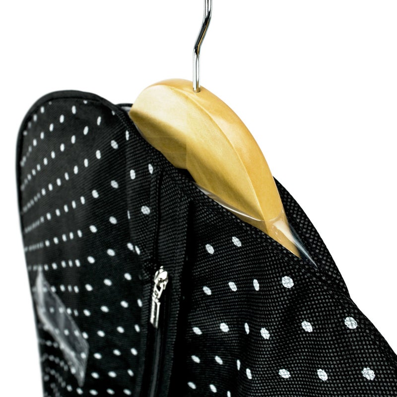 HANGERWORLD 40inch Garment Bag for Suits and Dresses Bags for Closet Storage Breathable Clothes Cover Dust Protector (1 Pack, Black Polka) - Image 3